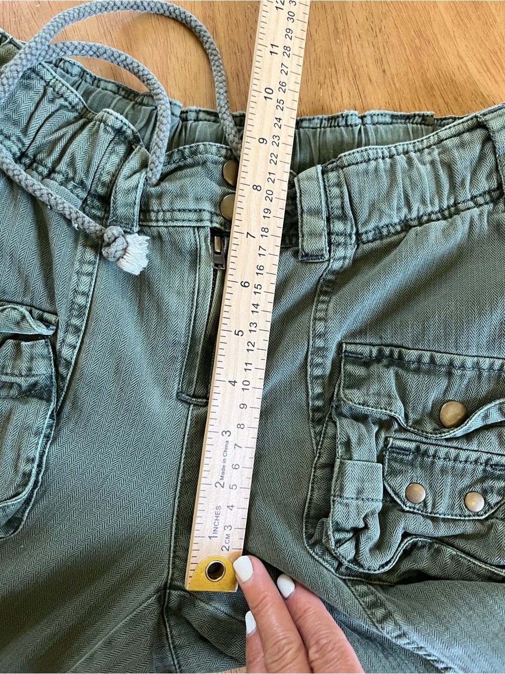 Free People Olive Green Utility Cargo low rise Pants XS cotton - Picture 11 of 11